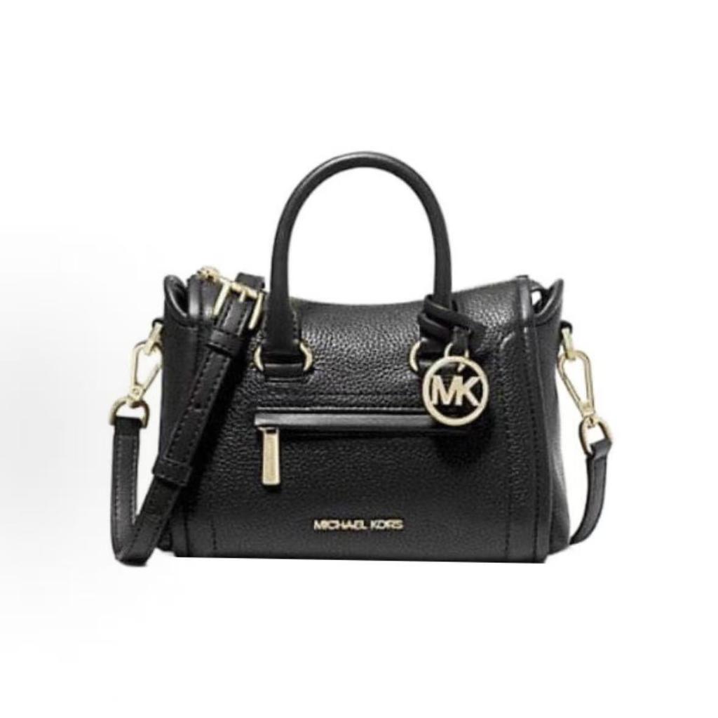Michael Kors MK Carine 20 Zipper Closure Leather Shoulder Crossbody Mini Bag Women Bags Black 35F2GCCC5L-BLACK