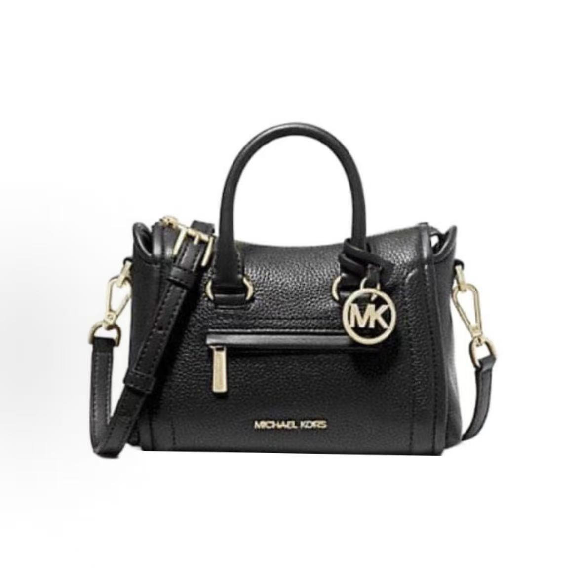 

Michael Kors MK Carine 20 Zipper Closure Leather Shoulder Crossbody Mini Bag Women Bags Black 35F2GCCC5L-BLACK Basic Set (Bag+Dust Bag)
