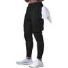 Mechieng Men's Jogger Pants, Training Wear, Multi-Pocket, Fitness Pants, Slim Fit, Cotton, Gym Wear, Black, Size L