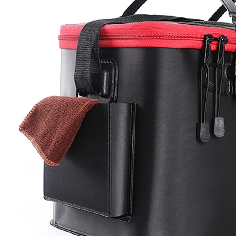 Living Fish Bucket Folding Fishing Bucket Multi-function Live Fish Baits Bucket Live Fish Container for Hiking Camping