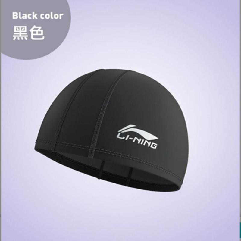 Li Ning Swimming Caps PU Polyurethane Unisex Black LNMT151-1