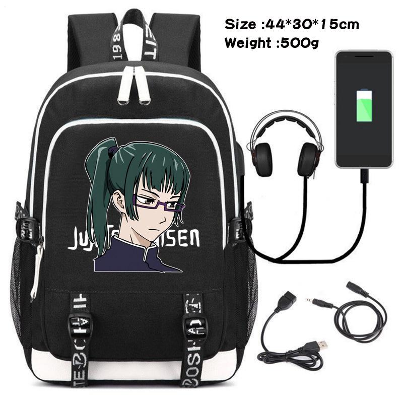 Spell Retreat Peripher bedruckter Rucksack USB-Lade-Rucksack Studenten-Schultasche Outdoor-Computertasche Reisetasche