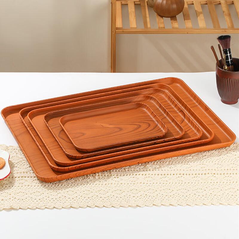ZISIZ Extra Large Rectangular Plastic Serving Tray (2-Pack)