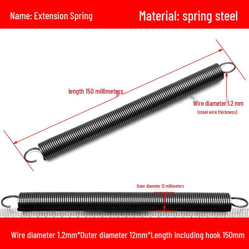 1.2mm Wire Extension Spring with Hook - Soft Tensile Force Spring Accessory