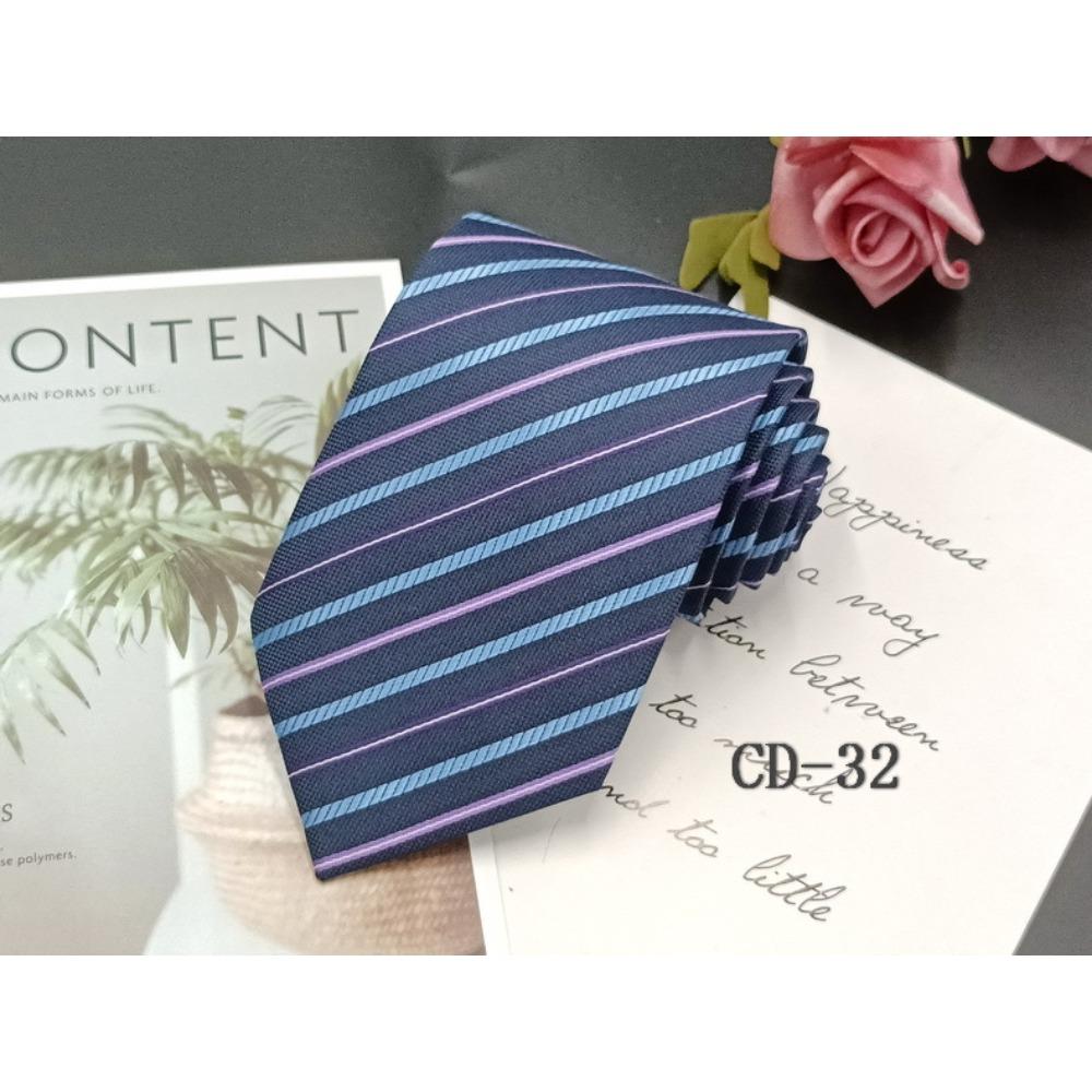Men's Business Tie 8cm Professional Dress Interview Striped Tie Stylish Business-style Ties Navy Black Multi-colorTraditional Hand-knotted Design