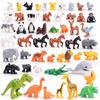 Compatible LEGO Large Building Blocks & Animal Accessories: Dinosaur, Crocodile, Tiger, Giraffe, Chicken, Dog, Cat.
