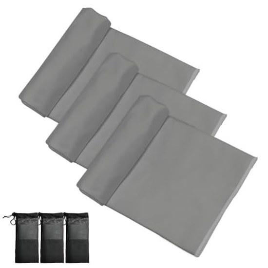 Quick-drying Towel Set 3 9030cm Super Absorbent Swimming Sports Gym Travel Microfiber Flexible Durable Comes Compact Storage Bag (gray3)