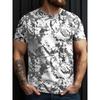 3D Tarnung T-Shirt Herren Kleidung Outdoor Mode Lässig O-Ausschnitt Kurzarm Sommer Straße Übergroß Herren Sport Belüftend T-Shirt