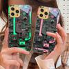 Yellow circuit board For IPhone 16 16Pro Max 15 P ro 14 13 Plus 12 Mini 11Pro Max XS Max XR Golden tempered glass phone case