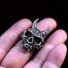 New Dark Style Retro Horned Monster Skull Men's Ring