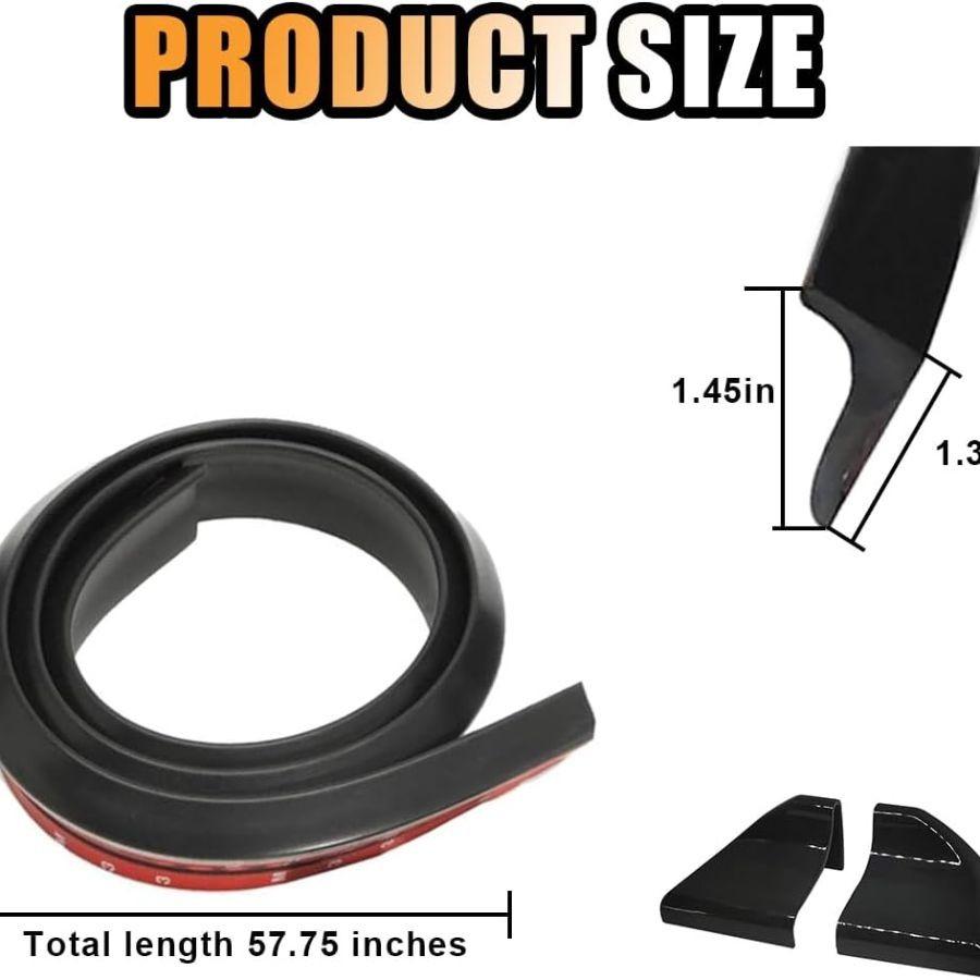 Rear Spoiler Roof Lip Kit, Rubber Trunk Spoiler Trim Strip Cool Car Matte black