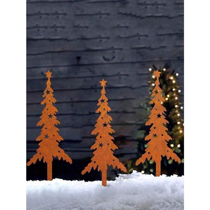 Vintage Garden Stakes Outdoor Decor Rustic Metal Lawn Spikes Weather Resistant Gift