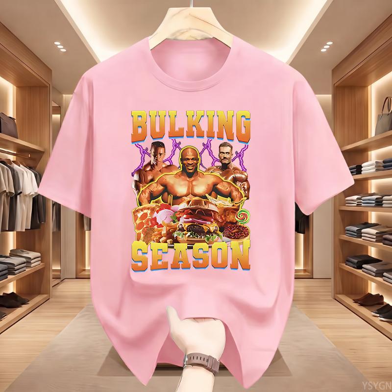 Bulking Season Kevin Levrone Funny Gym Meme T-Shirts Women Fashion Short Sleeve T-shirt Cotton Tees Streetwear Top