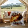 Flaming Baseball Action Sports Graphic Design Flannel Outdoor Blanket Gift Blanket Comfortable And Soft Lightweight And Portable Suitable For All