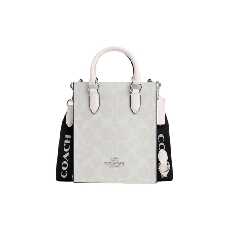 

COACH handbag 14 Classic presbyopic hardware buckle magnetic buckle closure, canvas with leather, Tote bag, Tote shopping bag, portable shoulder золотий