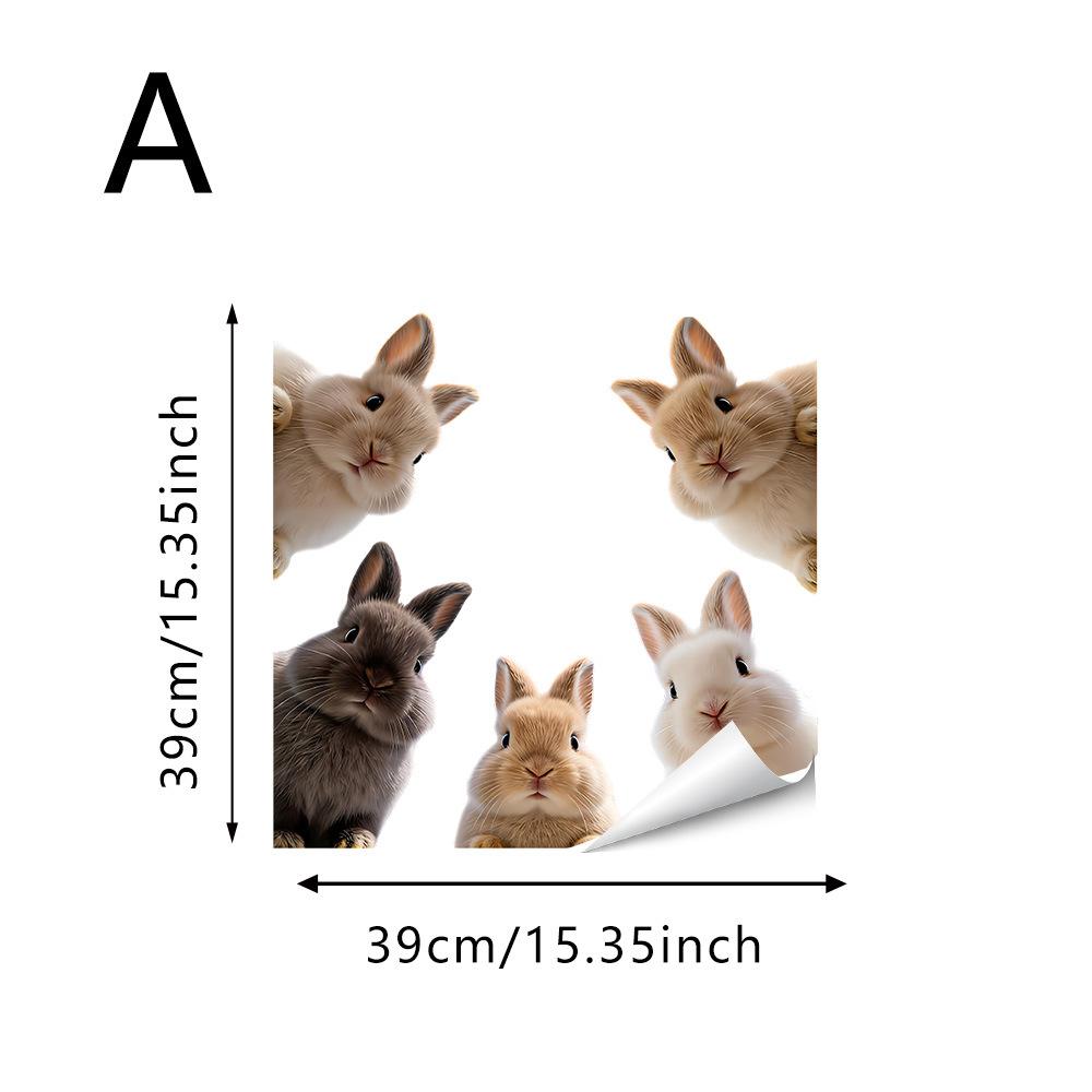 Dierlijke Statische Glassticker, Schattig Konijn, Panda, Puppy, Koelkast Raamsticker