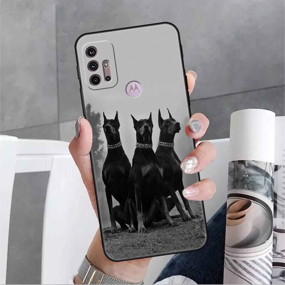 Animal Dachshund Doberman Dog Soft Case For Motorola G60 G30 Edge 20 30 G22 G9 Play G52 G8 G9 Power G50 One Fusion Phone Coque