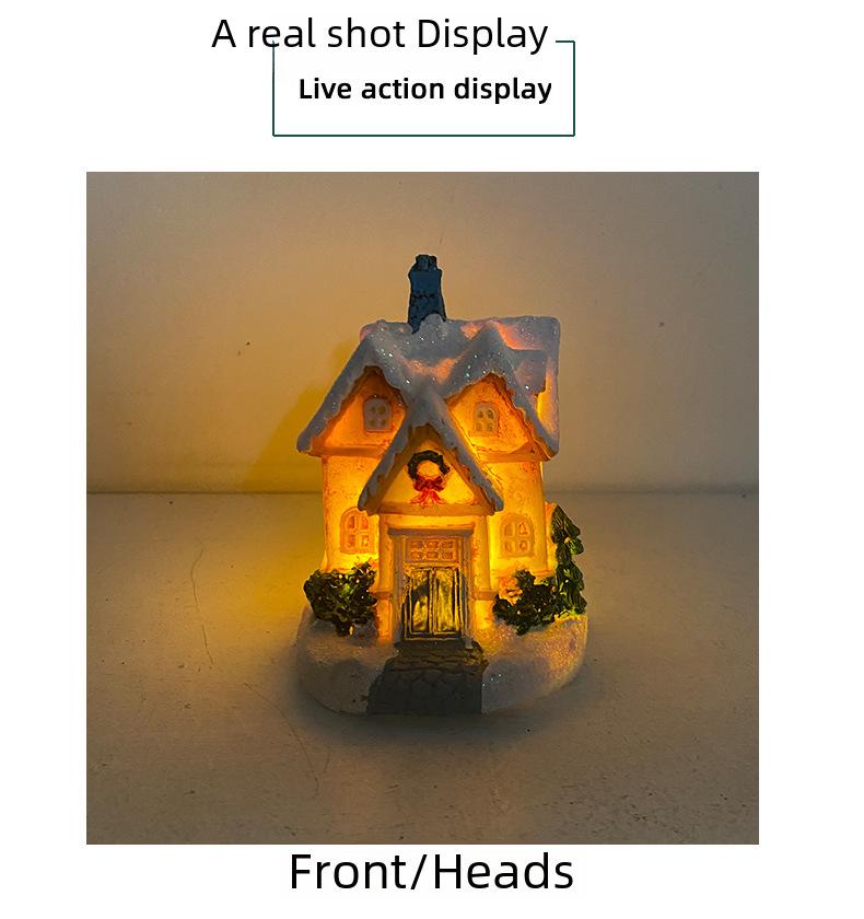 Port of Love Christmas Resin Cottage Luminous Table Ornaments