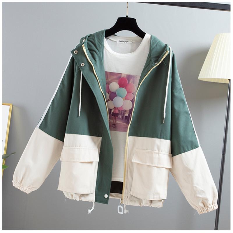 Frauen Frühling Herbst Mode Trenchcoat Windbreaker Mit Kapuze Mantel Temperament Elegante Jacke Top Lose Outwear
