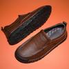 Casual Leather Shoes Men's 2025 Autumn New Leather Soft Sole Non-slip Manual Stitching One Pedal Loafers Doudou Shoes