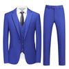 Men's Three-Piece Suit Set with One-Button, Double Vents, and Elastic Waist