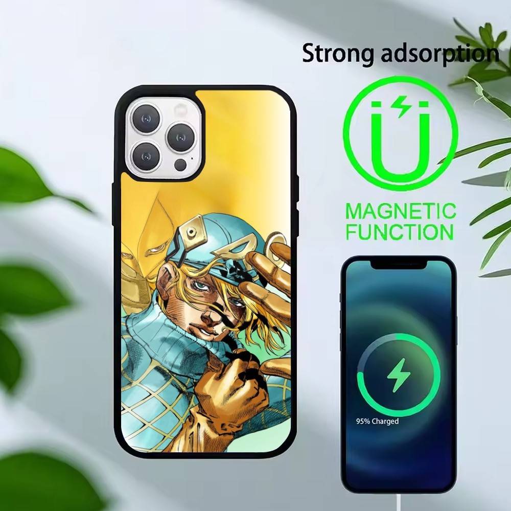 Anime Jojos Bizarres Adventures Phone Case For iPhone 17,16,15,14,13,Pro,Max,Plus,Magnetic For Magsafe Wireless Charging