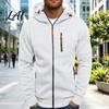 Comfortable Casual Jacket Men Zip-up Hoodie Athletic Hooded Jacket Long Sleeve Sweatshirt Mens Sports with Zippered Pockets for Outdoor Jogging