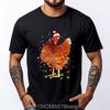 Funny Chicken Christmas Lights Farm Animal Cute Xmas Holiday Printed T-shirt Fashion Casual Clothing