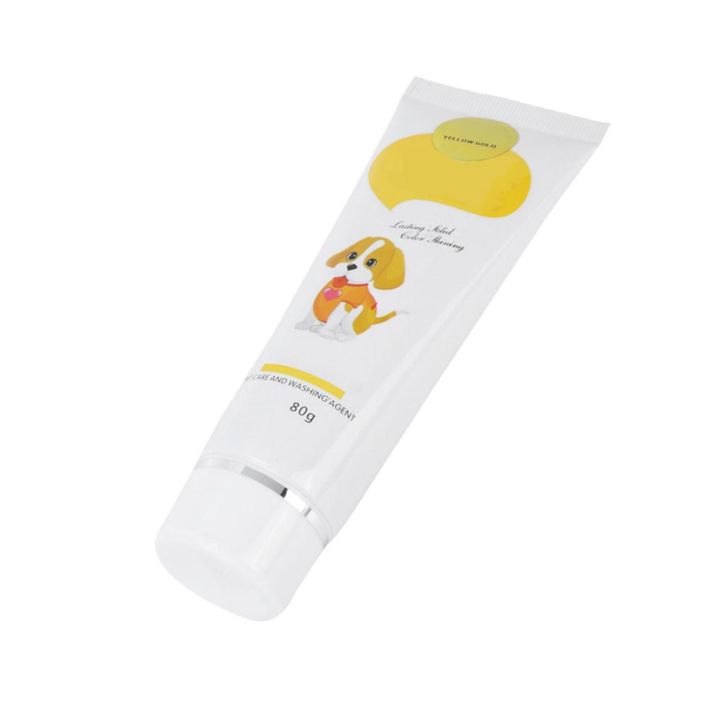 Tierhaarfärbegel Semi-Permanent Temporär Tierfellfärbung Einfach zu Verwenden Haustierbedarf(Golden 80mL)
