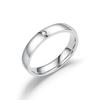 Anillo Minimalista de Banda con Diamantes Estilo Japonés Coreano para Mujer - Anillo de Pareja de Moda