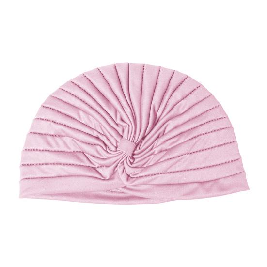 Yoga Hat with Satin Lining Hair Protection Frizz Control Soft Breathable Turban Nightcap High-Elastic Pleated Fabric Turban Hat