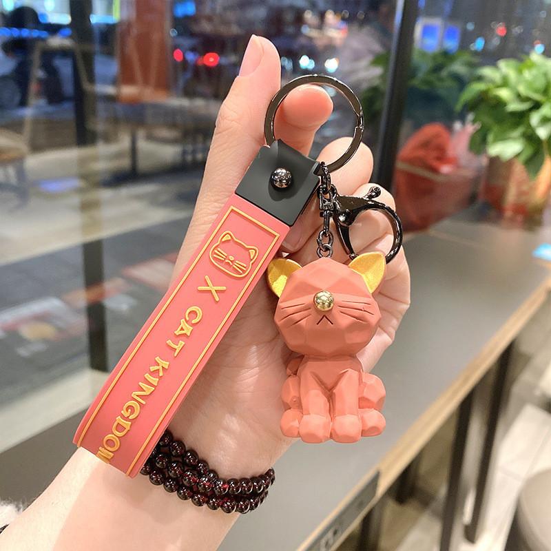 Cartoon Cat Silicone Keychain Cute Gift For Kids And Friends In Various Colors