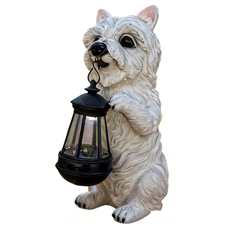 Sun Powered American Cocker Spaniel Figure Light For Yard Enhancement Featuring LED Warm Light And Water Resistant Construction