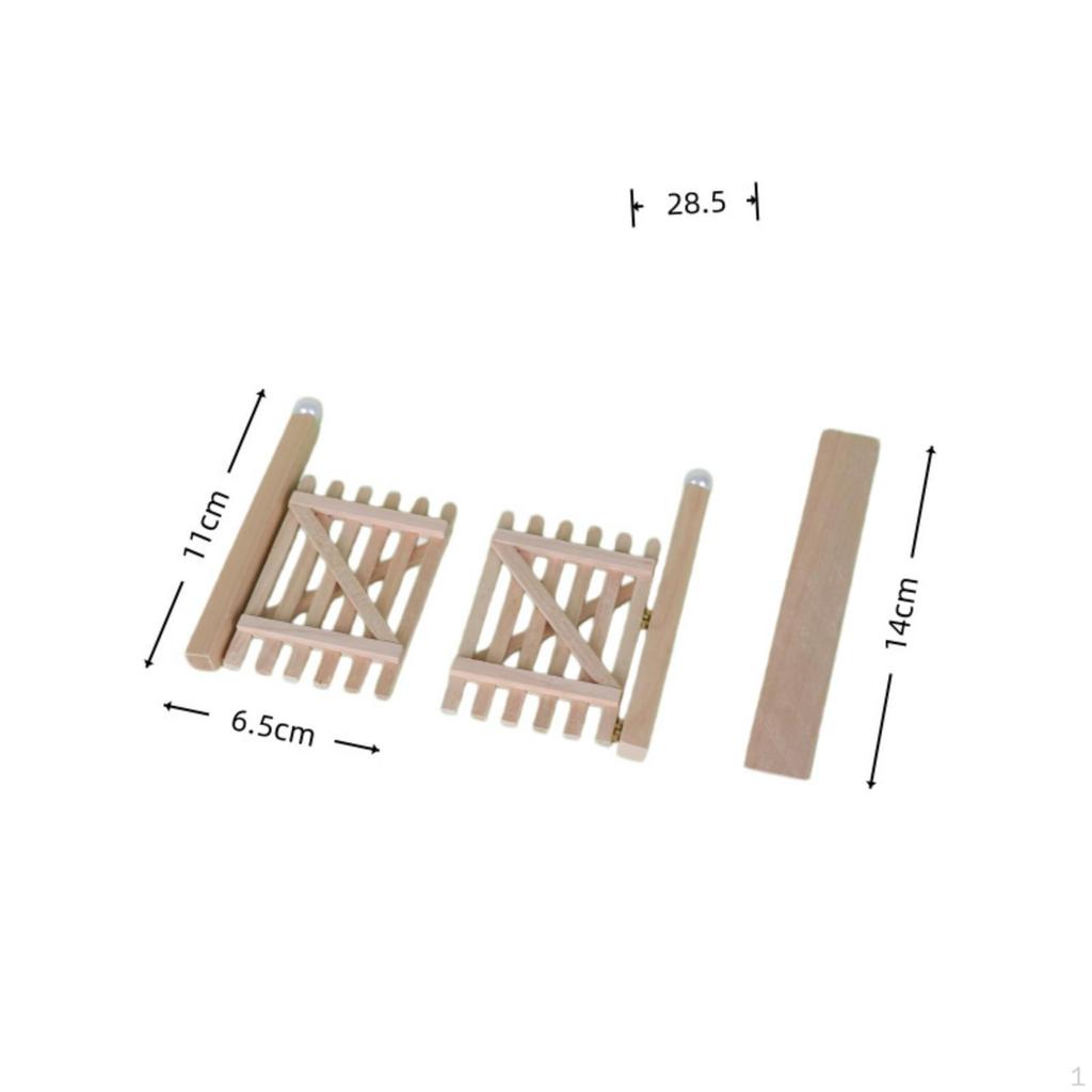 Wooden Dollhouse Gate Sturdy Mini Fence Easy to Clean for Crafters