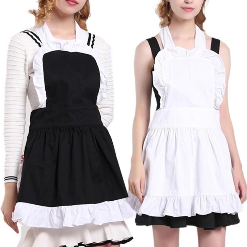 Women Kitchen Aprons Waitress Apron Retro Apron Cooking Aprons Ruffle Apron Maid Apron for Cooking Coffee Shop