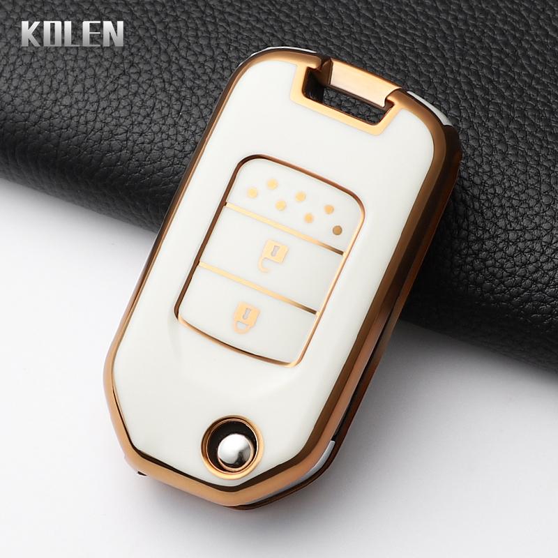 

Fashion Tpu Car Folding Key Case Cover For Honda Civic Cr-V Hr-V Agreement Jade Crider Odyssey Protected Keychain Fob Shell Bag