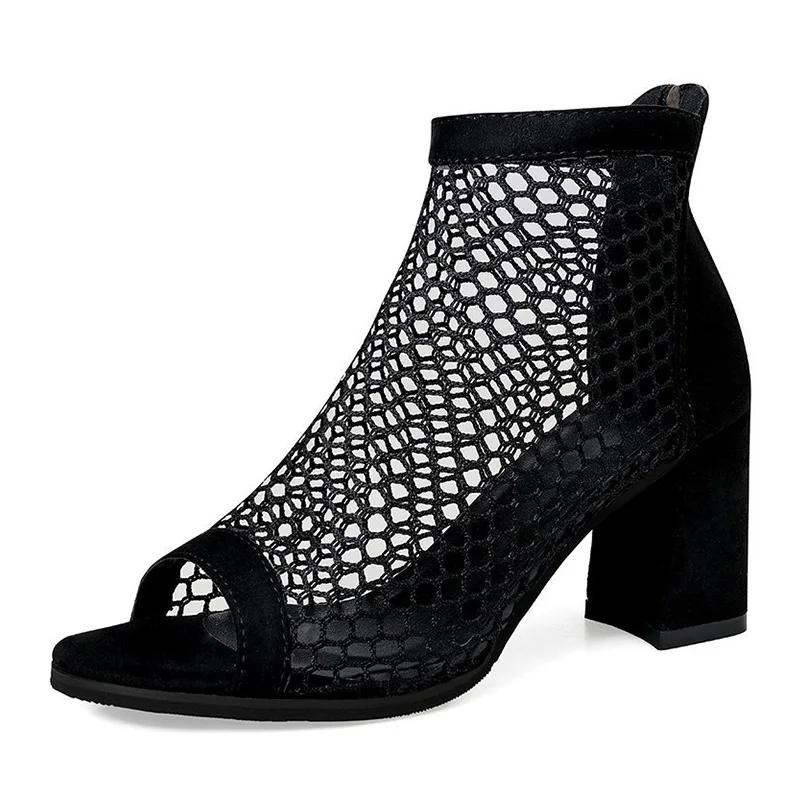 Women's Summer Boots Luxury Platform Ankle Shoes For Women Trend 2024 Comfortable Black Outdoor Fashion Wedge High Heels Sandals