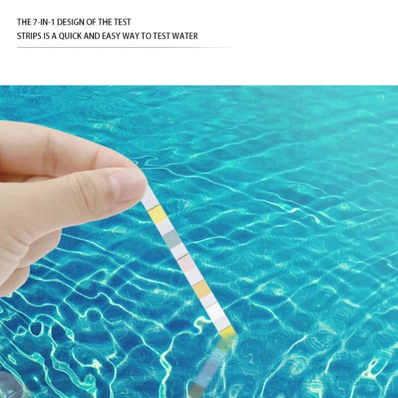 Water Testing Strips for SPA Swimming Pool Aquarium Fish Tank - Residual Chlorine pH Value Alkalinity Hardness Tester Paper