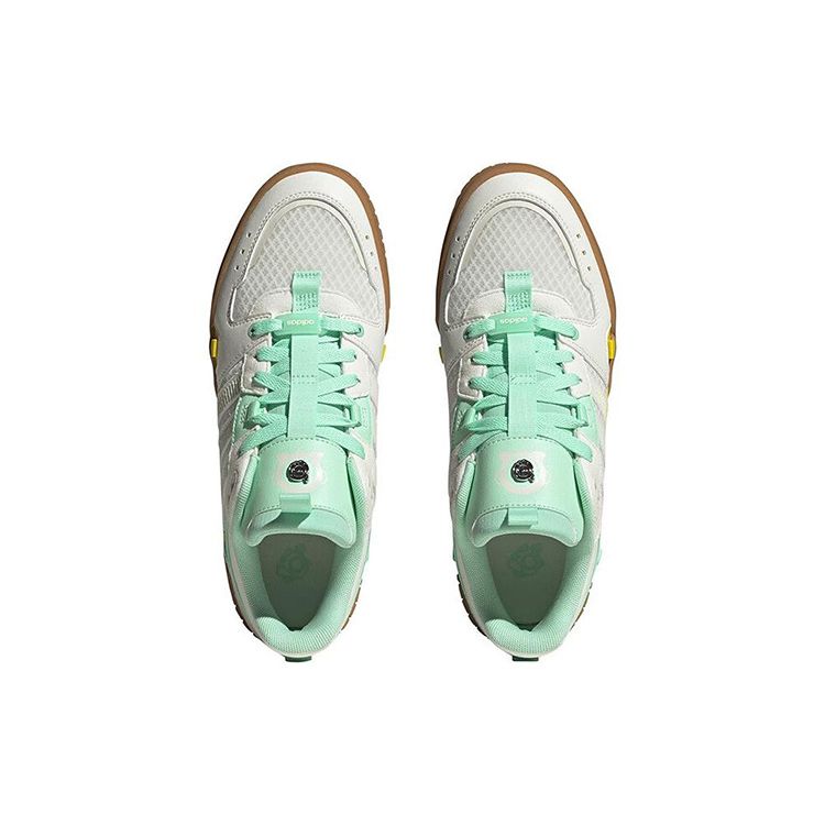 Adidas Neo D-Pad Synthetic Leather Non-Slip Wear-Resistant Lightweight Low-Top Skate Shoes Unisex Sneakers White Green IF2986