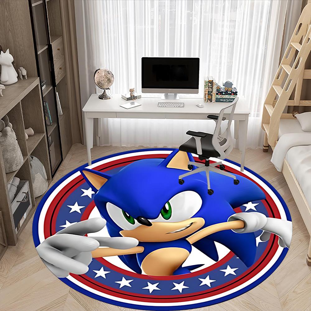 1pc Sonic Adventure Office Round Area Rug,  Under Office Chairs Bedroom Living Room Home Decor a0926026