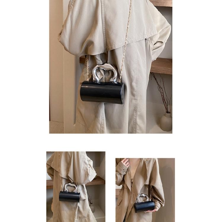 Contemporary Acrylic Cylinder Handbag Perfect for ShoppingTraveling and Dating
