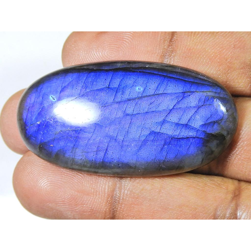Natural Labradorite Full Blue Fire Oval Cabochon Loose Gemstone 25X49X08MM SK-1195