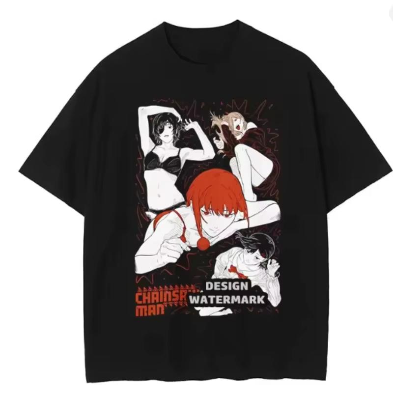 

Anime Chainsaw Unisex T Shirts Oversized Vintage Washed Kobeni Tshirt Unisexga Denji Power Reze T Shirt harajuku vintage tops 4XL