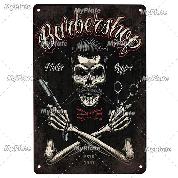 BARBER Tin Sign Metal Sign Retro Plaque Home Decor Metal Vintage Man Cave Bar Pub Club Home Wall Decoration