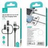 Kabel 6w1 USB-C/USB/Micro-USB/Lightning USAMS 1,2m 100W Power Delivery Fioletowy