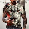Animal Tiger T-shirt 3D Printed T Shirts Men Fashion Casual Streetwear T-shirt Short-sleeved Loose Oversized Top Tee Clothing