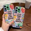 Graffiti English applicable iPhone17promax space phone case Apple 16 transparent 14/13 fine hole 15