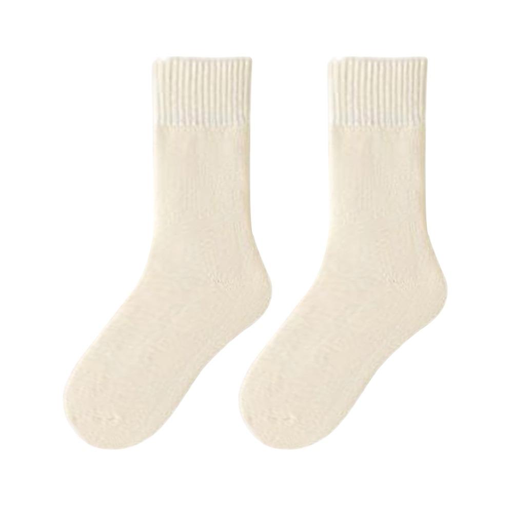 

Polyester Cotton Winter Warmer Thicken Sock Thermal Wool Seamless Cashmere Snow Socks Medium Tube Sock Sleeping Socks For Man One Size белый