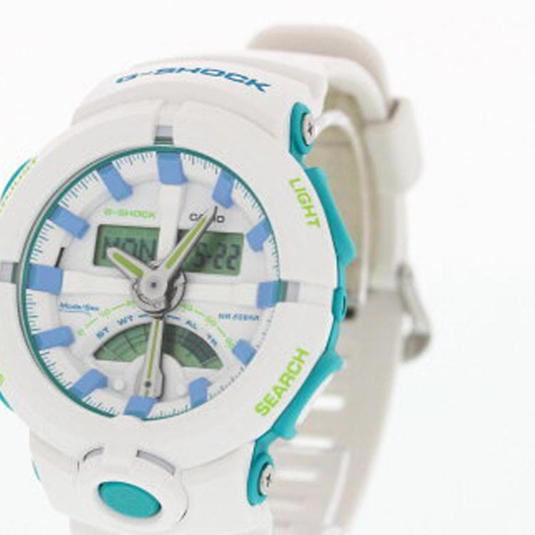Casio Men Liquid Crystal/Analog Dual Display Series White Watch GA-500WG-7A GA-500WG-7A