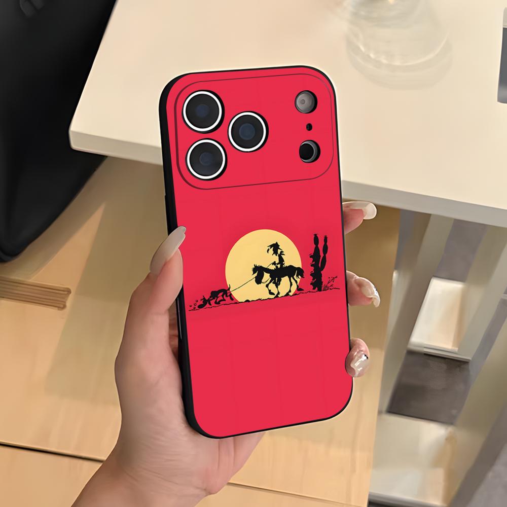

LUCKY LUKE CARTOON Phone Case For IPhone 17 Air 16 E Pro Max 15 14 13 Mini 12 Pro 11 Max Plus Black Soft Shell iPhone 14 Plus